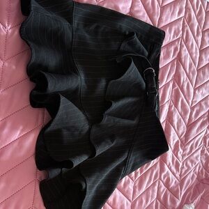AFRM Black Striped Ruffle Skort
